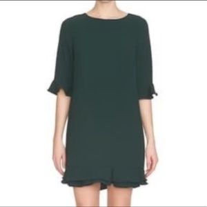 Cece “Kate” hunter green ruffle hem dress size 4